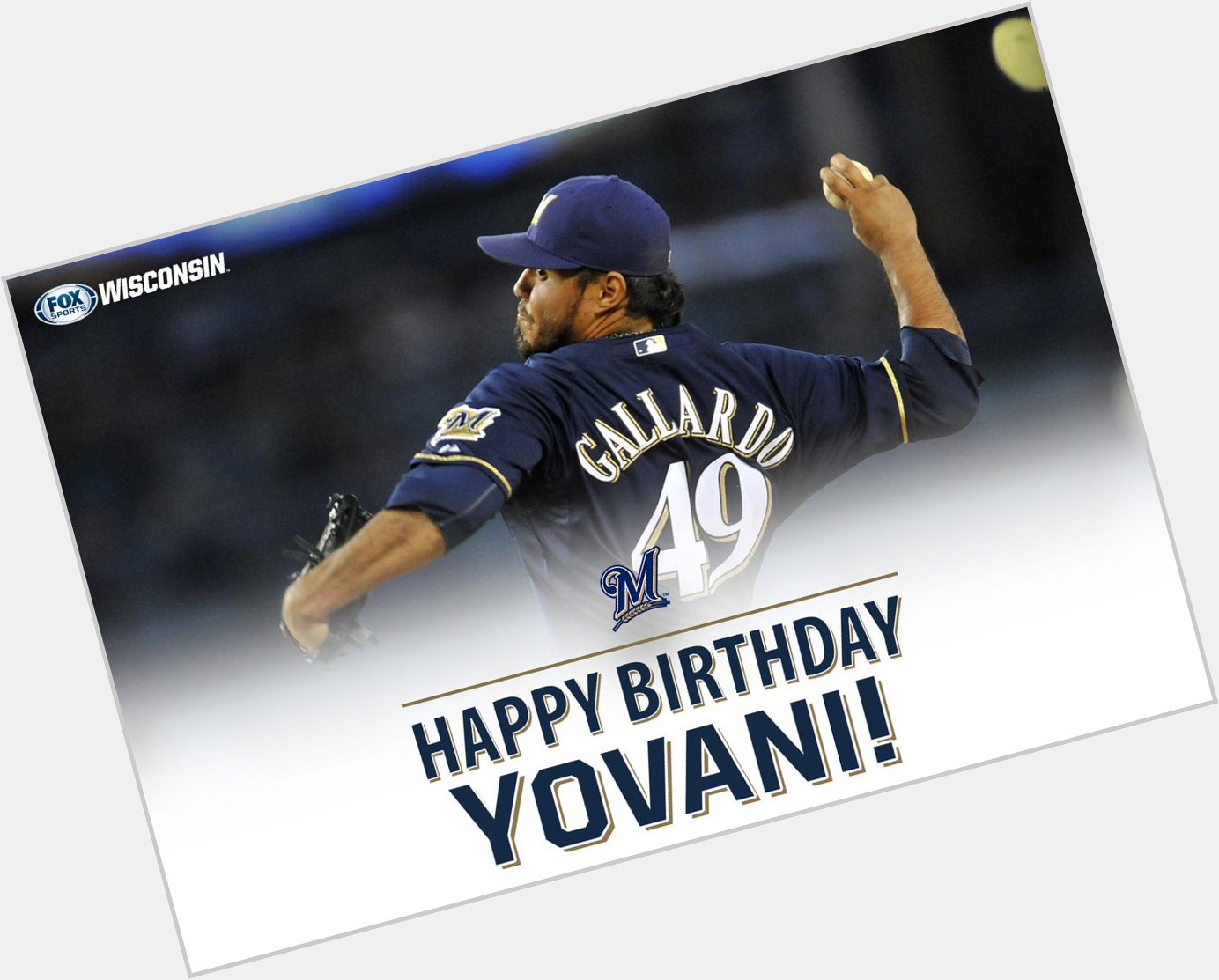  pitcher Yovani Gallardo is celebrating his 32nd birthday today! Happy Birthday Yo! 