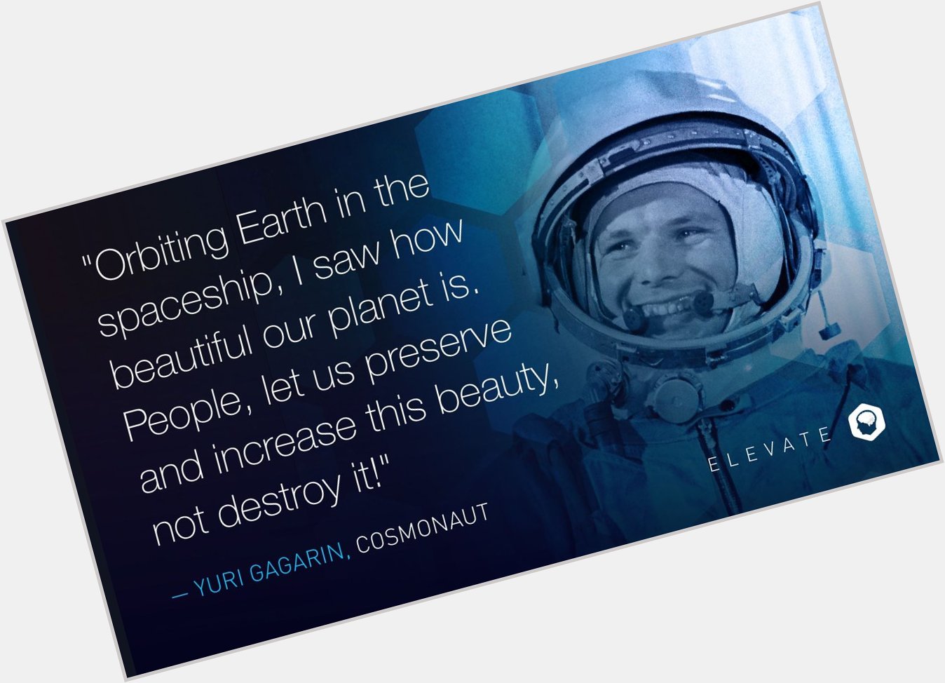 Happy birthday to cosmonaut Yuri Gagarin. He is best known for being the first person to venture into outer space. 