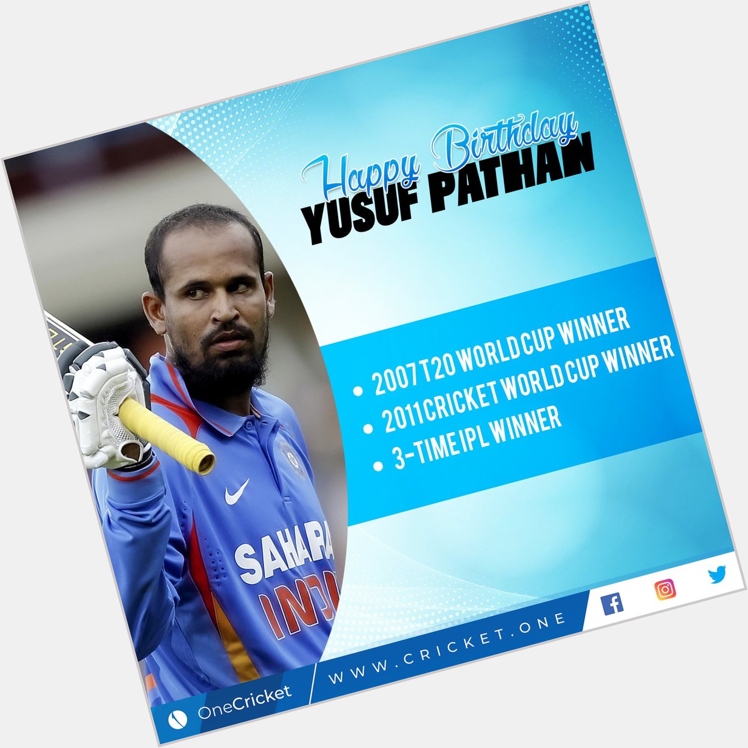 Happy birthday to one of the big hitters of his time - Yusuf Pathan!   