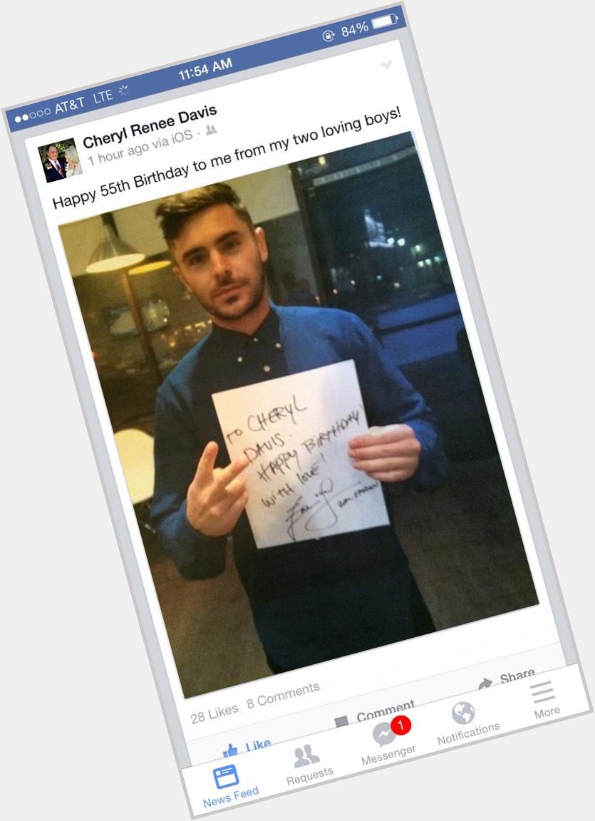Picture | thats Zac Efron, wishing my aunt a happy birthday.. wow  | 