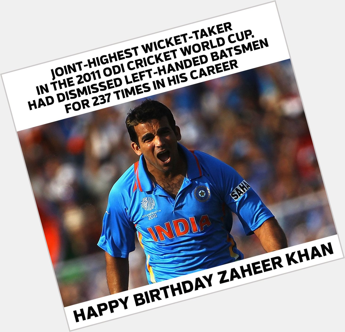 Wishing former Indian pacer Zaheer Khan a very happy birthday.    
