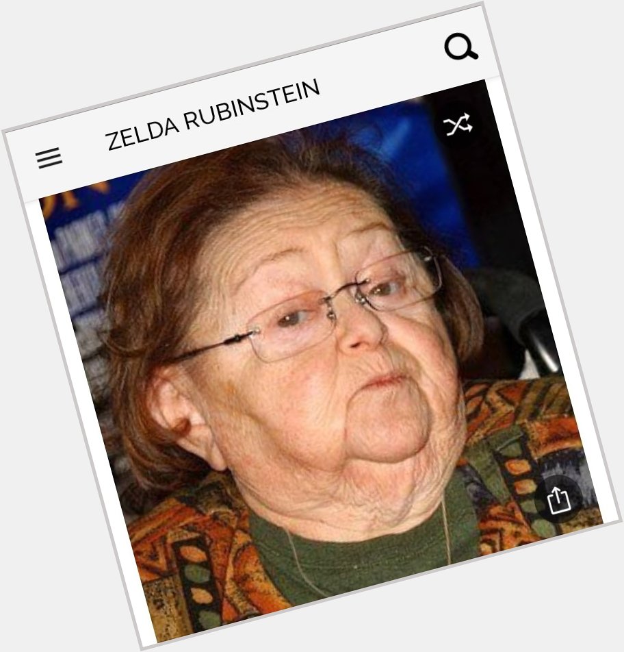 Happy birthday to this great actress.  Happy birthday to Zelda Rubinstein 