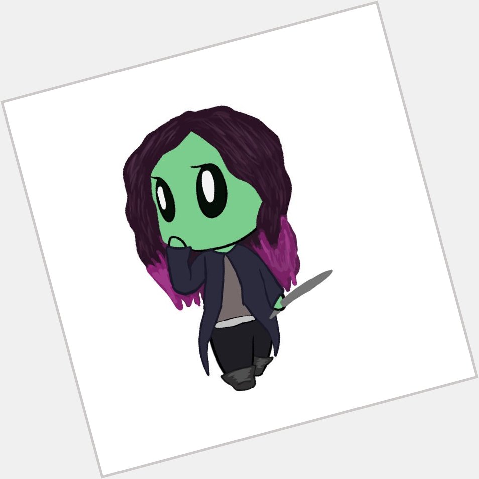 I got lazy and used a base as it was for this but happy birthday to Zoe Saldana! 
Tis a smol Gamora. 